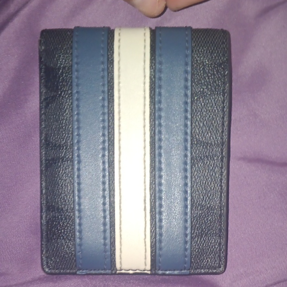 Coach Blue and White Card Holder